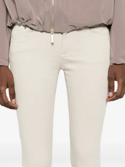 Dondup Five-pocket Belt-loop Jeans In White