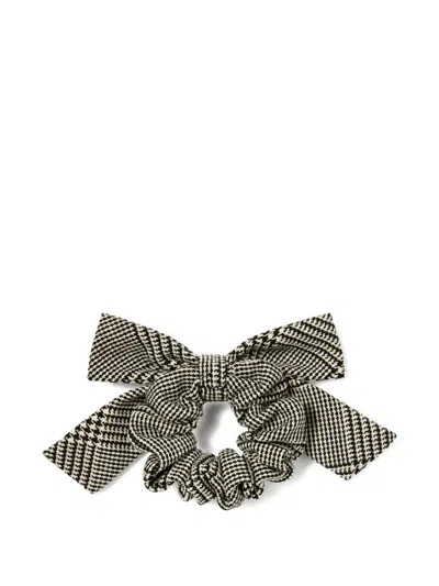 Self-portrait Self Portrait Girls Check Hair Bow In Gray