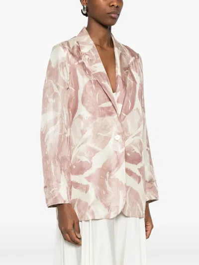 Alysi Printed Single Breasted Jacket In Neutral