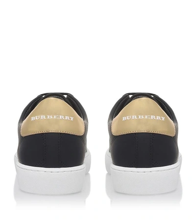 Shop Burberry Perforated Leather Sneakers