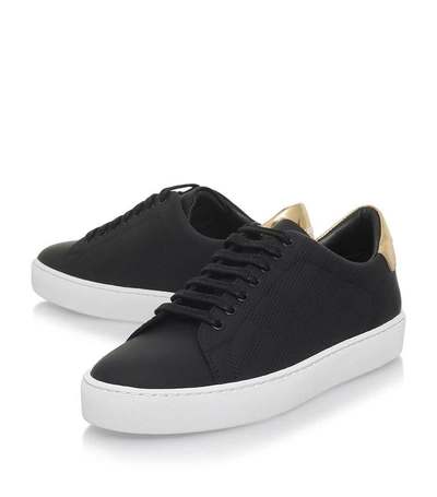 Shop Burberry Perforated Leather Sneakers