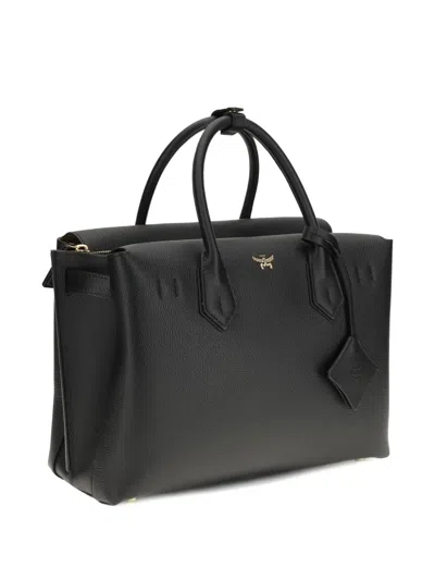 Mcm Medium Milla Leather Tote Bag In Black