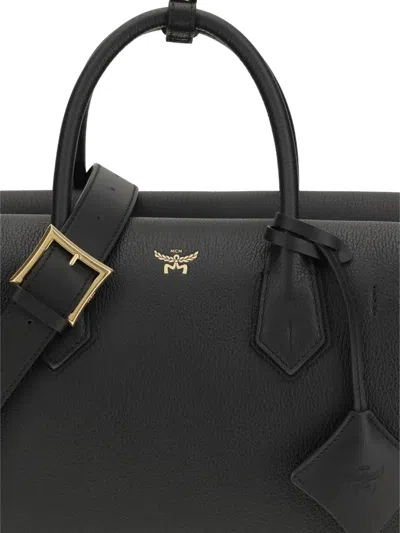 Mcm Medium Milla Leather Tote Bag In Black