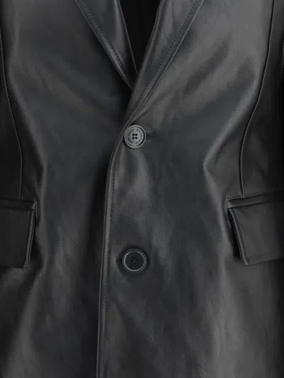 Balenciaga Buttoned Jacket In Black