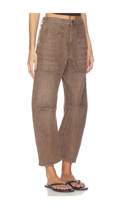 Nili Lotan Shon Mid-rise Barrel-leg Jeans In Brown