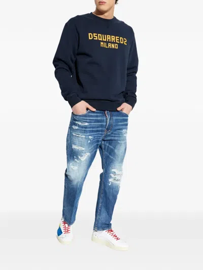 Dsquared2 Long-sleeved Sweatshirt In Blue