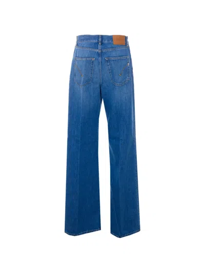 Dondup Five-pockets Patch-logo Jeans In Blue