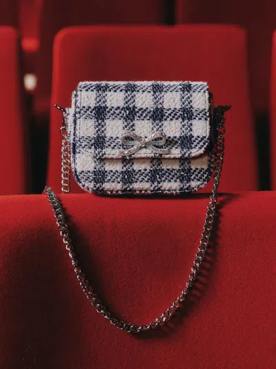 Self-portrait Bouclé Check-pattern Shoulder Bag In Multi