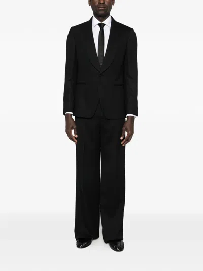 Lardini Shawl-collar Single-breasted Jacket In Black