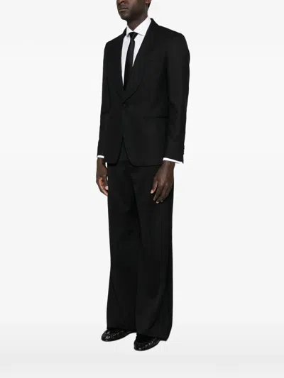 Lardini Shawl-collar Single-breasted Jacket In Black