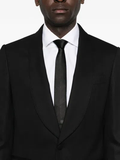 Lardini Shawl-collar Single-breasted Jacket In Black