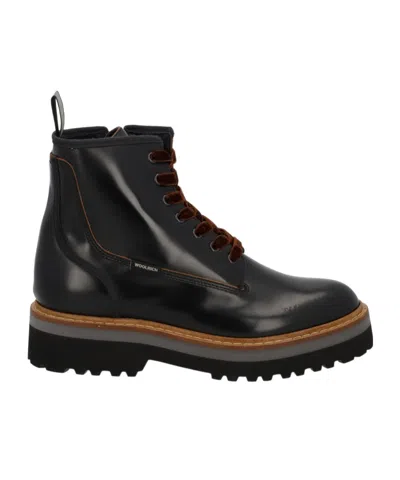Woolrich Chunky Sole Round Toe Pull Tab Boots In Multi