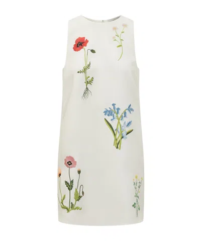 Stella Mccartney Floral Embroidered Sleeveless Mini Shift Dress In Green