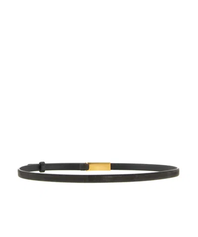 Khaite Brown Empire Solid Belt In Black