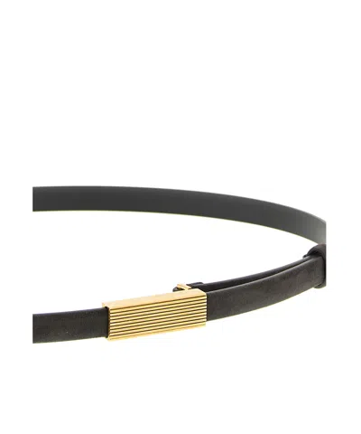Khaite Brown Empire Solid Belt In Black