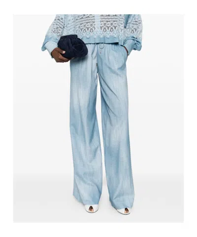 Ermanno Scervino Drawstring Trousers In Blue