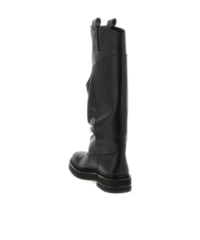 Attico Passeggiata Black Boots With Heel-tab And Rubber Sole In Leather Woman