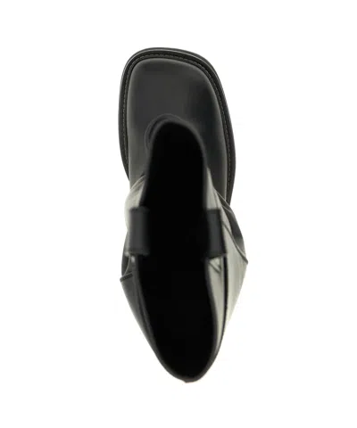 Attico Passeggiata Black Boots With Heel-tab And Rubber Sole In Leather Woman