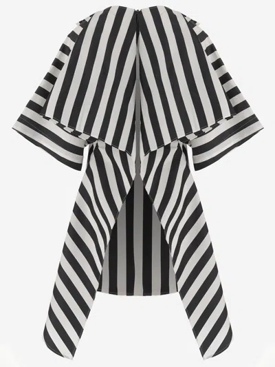 Jacquemus Womens Jacquard Medium Stripes Moisson Striped Cotton And Silk Tunic In Black