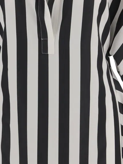 Jacquemus Womens Jacquard Medium Stripes Moisson Striped Cotton And Silk Tunic In Black