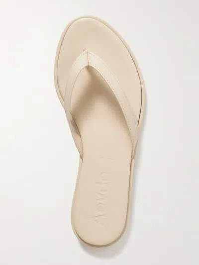 Aeyde Ivory Nappa Leather Cross Breed Lamb Leather Flats In Neutral