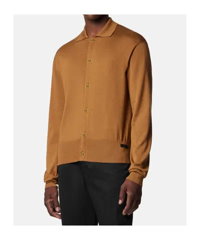 Versace Button-front Collared Cardigan In Brown