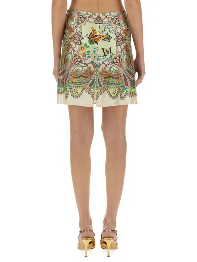 Etro Silk Mini Skirt In Multi