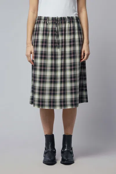 Acne Studios Izetta Checked Midi Skirt In Green