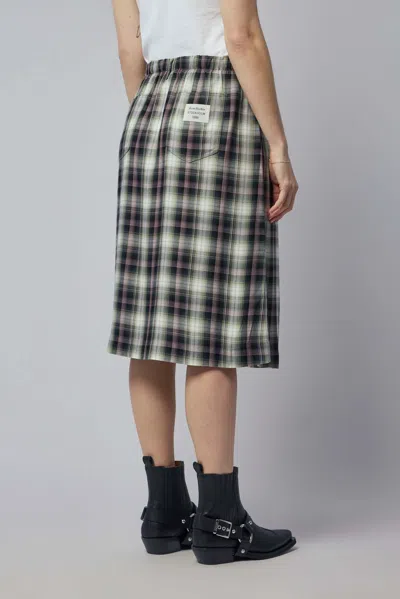 Acne Studios Izetta Checked Midi Skirt In Green