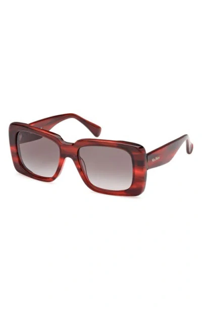 Max Mara Glimpse3 53mm Polarized Square Sunglasses In Red