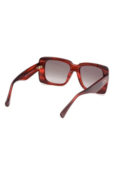 Max Mara Glimpse3 53mm Polarized Square Sunglasses In Red
