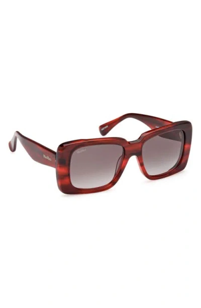 Max Mara Glimpse3 53mm Polarized Square Sunglasses In Red