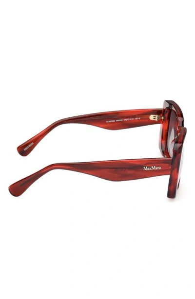 Max Mara Glimpse3 53mm Polarized Square Sunglasses In Red