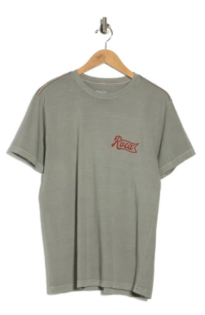 Rvca Pen Script Graphic T-shirt In Gray