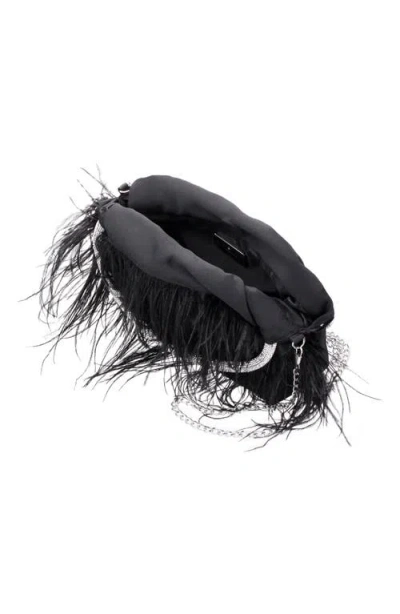 Nina Crystal Handle Feather Clutch In Pattern