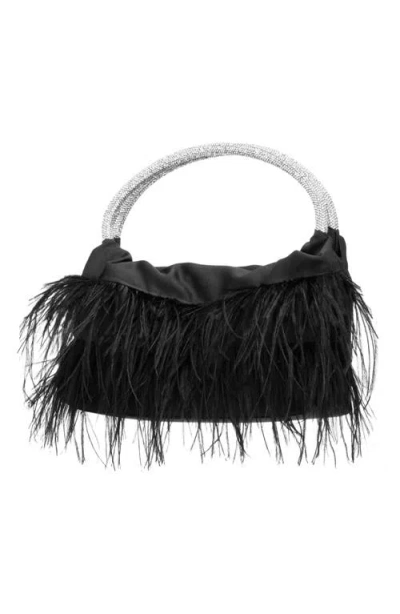 Nina Crystal Handle Feather Clutch In Pattern