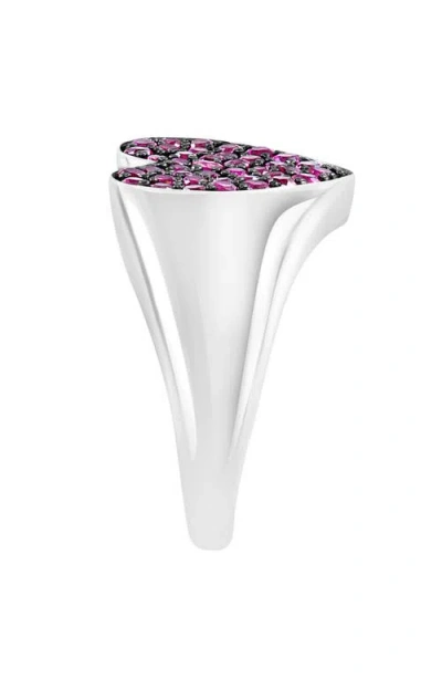 Effy Pavé Ruby Heart Ring In Multi