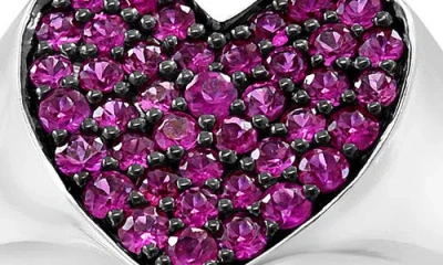 Effy Pavé Ruby Heart Ring In Multi