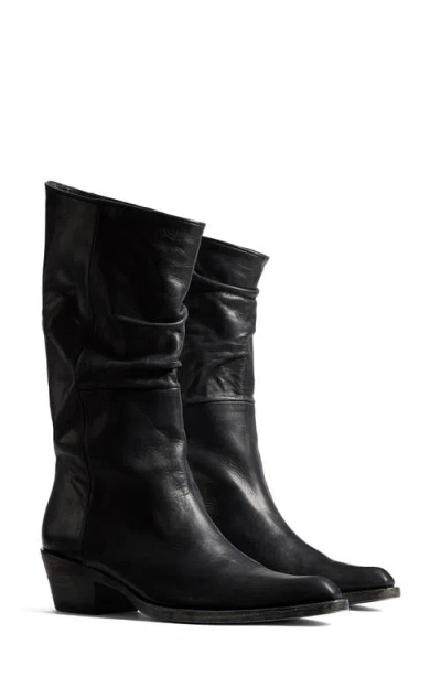 Khaite Clive Leather Mid-calf Boots In Black