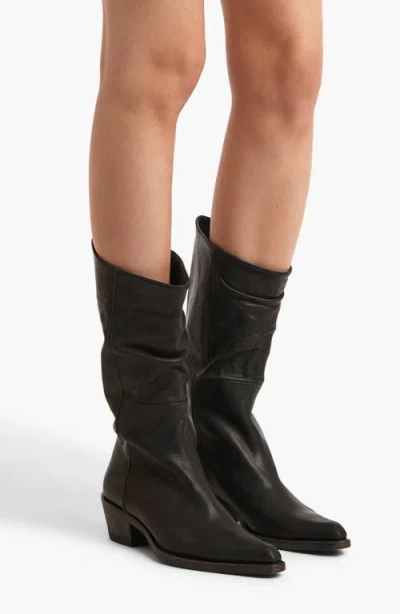 Khaite Clive Leather Mid-calf Boots In Black