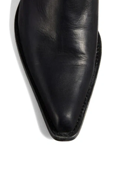 Khaite Clive Leather Mid-calf Boots In Black