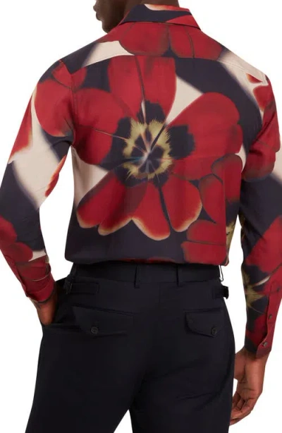 Ted Baker Phelin Printed Long Sleeve Button Front Shirt In Red