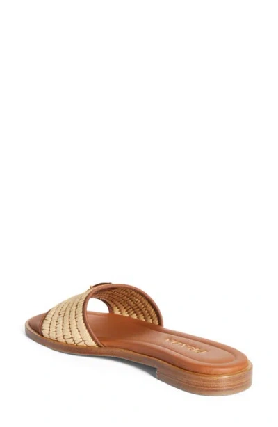 Prada Beige Raffia And Leather Slippers In Multi
