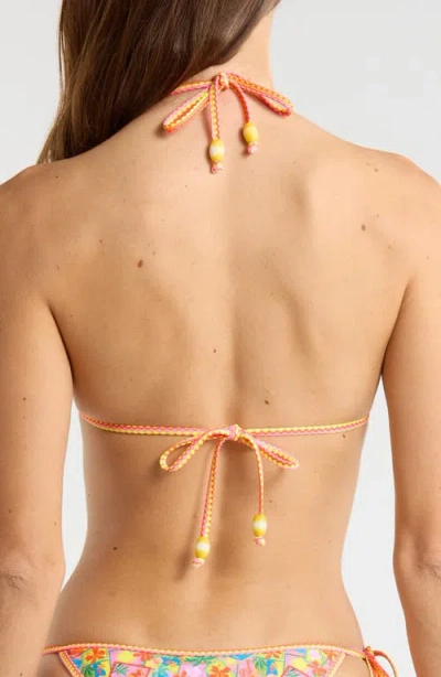 Kulani Kinis Bind Halter Bikini Top In Multi