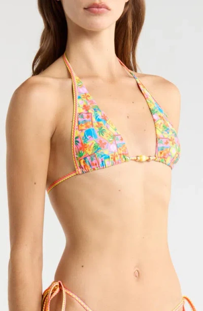 Kulani Kinis Bind Halter Bikini Top In Multi