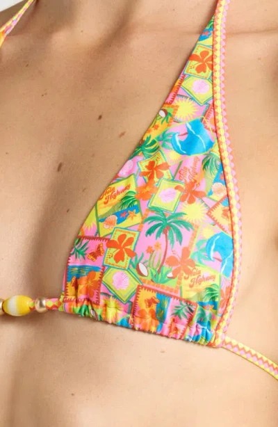 Kulani Kinis Bind Halter Bikini Top In Multi