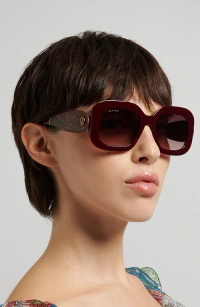 Etro 52mm Gradient Rectangular Sunglasses In Brown