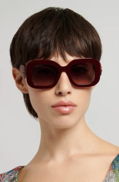 Etro 52mm Gradient Rectangular Sunglasses In Brown