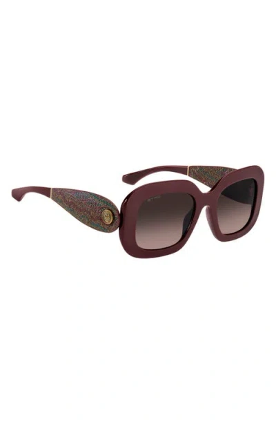 Etro 52mm Gradient Rectangular Sunglasses In Brown