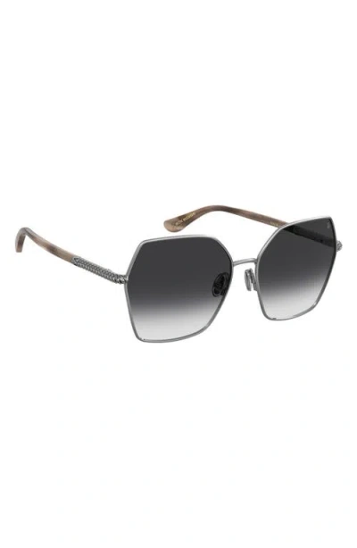 Stuart Weitzman 60mm Gradient Square Sunglasses In Black